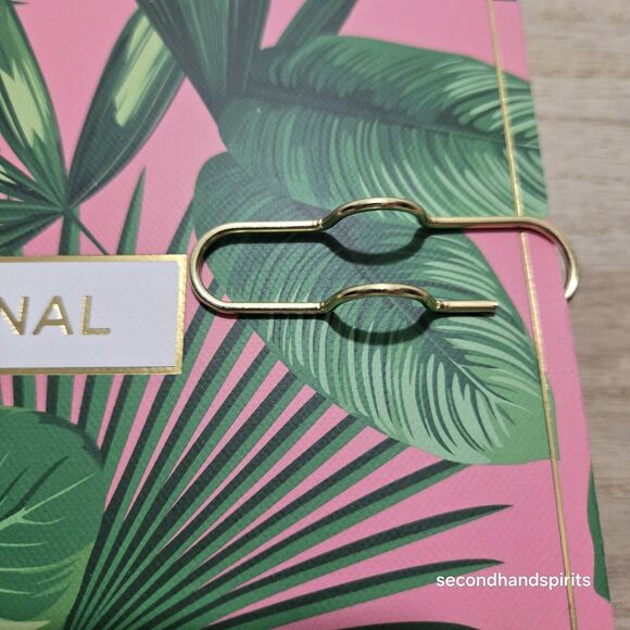 James Burke Notebook Journal Lined  7 x 10 in. Pink & Green W Pens And Holder - Picture 3 of 6